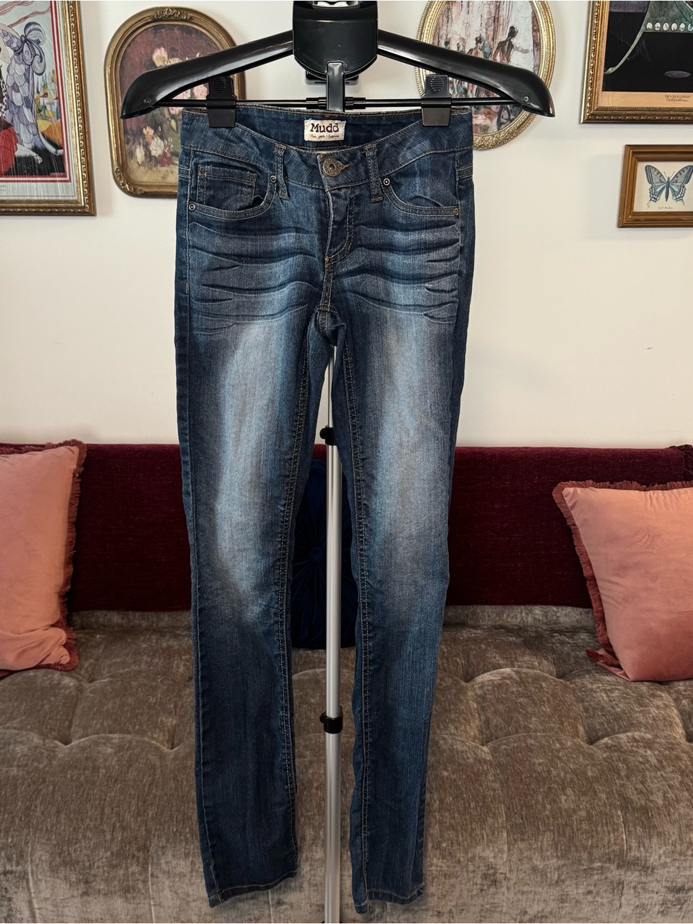 Vintage Y2K Mudd Women's Low Rise Skinny Jeans - Blue